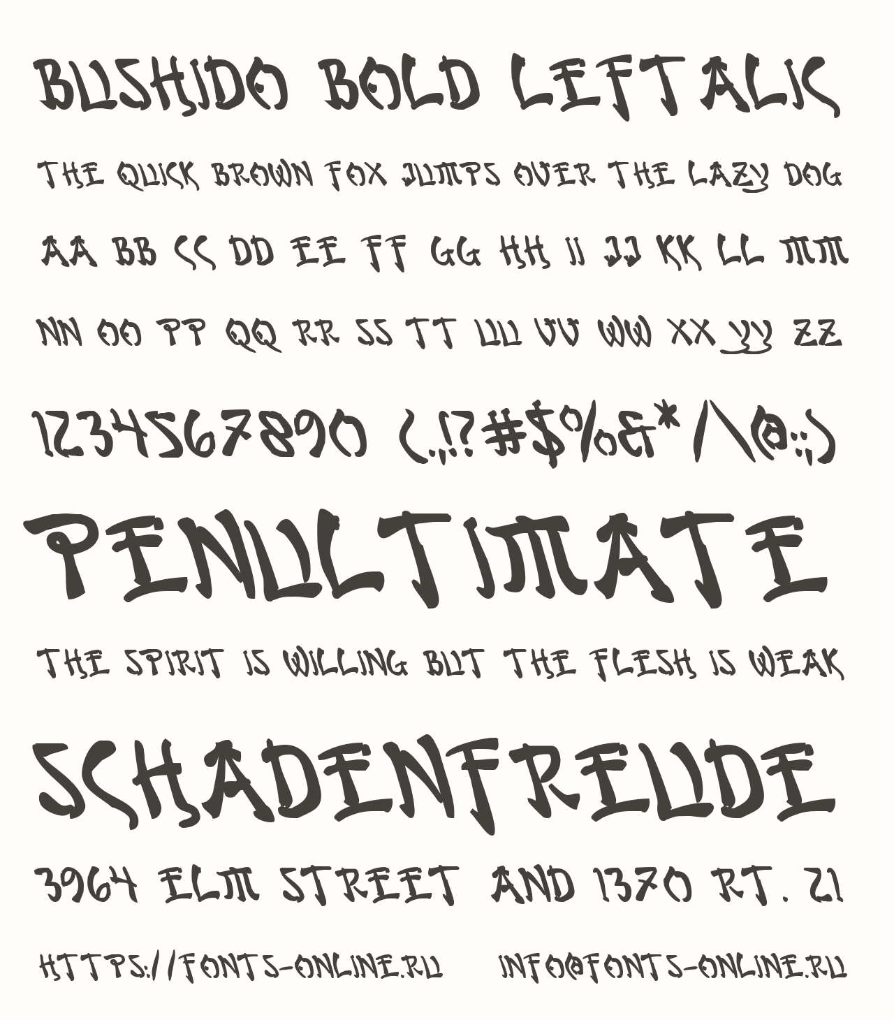 Bushido Bold Leftalic Free Font Download